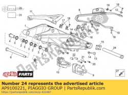 Aprilia AP9100221, Achterwielspindel m25 l = 266.5, OEM: Aprilia AP9100221