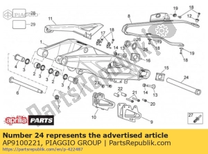 aprilia AP9100221 achterwielspindel m25 l = 266.5 - Onderkant