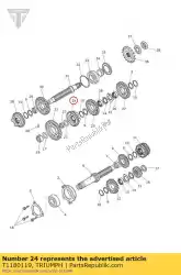 Ici, vous pouvez commander le sortie d'engrenage 5ème 25t auprès de Triumph , avec le numéro de pièce T1180119: