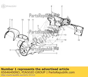 Piaggio Group 65646400NO capa do guiador frontal - Lado inferior