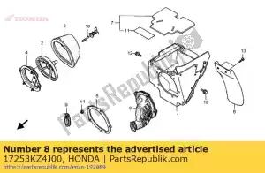 Honda 17253KZ4J00 tube, air cleaner connect - Bottom side
