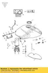 Here you can order the fuel tank assy, metal, jet black from Triumph, with part number T2401027PG: