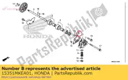 Aqui você pode pedir o junta, tampa da bomba de óleo em Honda , com o número da peça 15351MKEA01:
