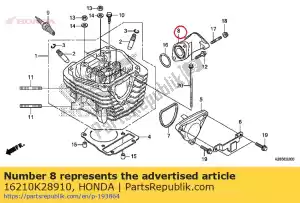 Honda 16210K28910 isolador comp, ca - Lado inferior