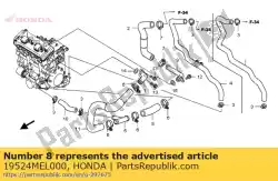 slang a, cilinderblok van Honda, met onderdeel nummer 19524MEL000, bestel je hier online: