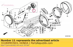 Ici, vous pouvez commander le couvercle, caoutchouc auprès de Honda , avec le numéro de pièce 33180MR7003: