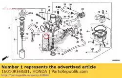 Aquí puede pedir juego de juntas de Honda , con el número de pieza 16010KEBG01: