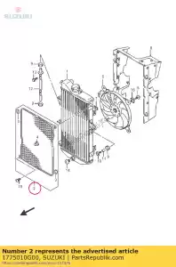 Suzuki 1775010G00 guard,radiator - Bottom side