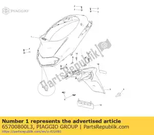 Piaggio Group 65700800L3 achter bescherming - Onderkant