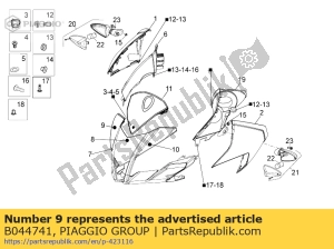 aprilia B044741 rh frontverkleidung aufkleber - Unterseite