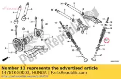 Aquí puede pedir resorte, válvula interior de Honda , con el número de pieza 14761KG0003: