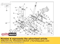 AP8234176, Piaggio Group, Brake caliper plate aprilia  habana mojito mojito custom 50 125 150 1999 2000 2001 2002 2003 2004 2005 2006 2007 2008, Nieuw