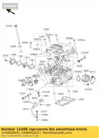 110080809, Kawasaki, testata cilindro comp. bx250aef kawasaki ninja z 250 2015 2016, Nuovo