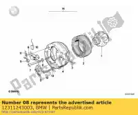 12311243003, BMW, piastra portaspazzole bmw  1000 1976 1977 1978 1979 1980 1981 1982 1983 1984, Nuovo