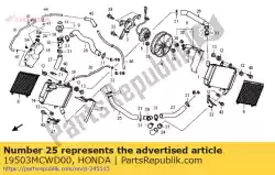 Aqui você pode pedir o mangueira, r. Radiador inferior em Honda , com o número da peça 19503MCWD00: