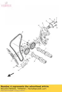 yamaha 901050780000 bullone, flangia - Il fondo