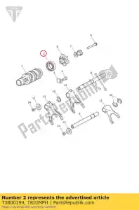 triumph T3800194 rolamento de esferas 20 x 37 x 9 - Lado inferior