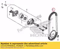 15141HM8003, Honda, catena, pompa dell'olio (46l) honda trx250ex sporttrax sportrax trx250x trx250tm trx250tm1 250 , Nuovo