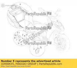 Aquí puede pedir cuerno de Piaggio Group , con el número de pieza 1D000635: