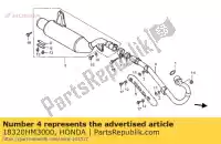18320HM3000, Honda, scarico del tubo honda trx ex  trx300ex fourtrax sporttrax sportrax 300 , Nuovo