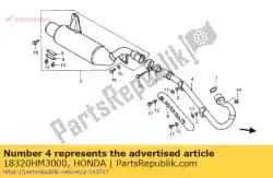 Here you can order the pipe exhaust from Honda, with part number 18320HM3000: