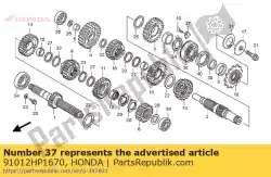 Aquí puede pedir placa, rodamiento de contraeje de Honda , con el número de pieza 91012HP1670: