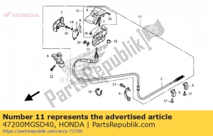 Honda 47200MGSD40 conjunto de palanca, parkin - Lado inferior