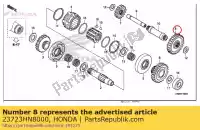 23723HN8000, Honda, pignon b, ralenti inversé (25t honda trx650fa fourtrax rincon trx680fa 650 680 , Nouveau