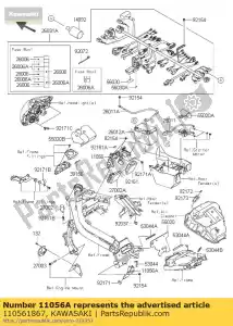 kawasaki 110561867 soporte, pivote, upp, lh er650ecf - Lado inferior