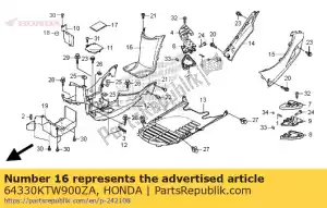 honda 64330KTW900ZA conjunto da capa, centro * nh1 * (nh1 preto) - Lado inferior