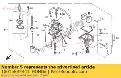 Here you can order the chamber set, float from Honda, with part number 16015GBFB41: