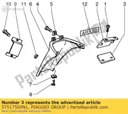 Here you can order the lower element from Piaggio Group, with part number 57517500N1: