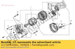 Aquí puede pedir conjunto regulador de Honda , con el número de pieza 31150MCAA61: