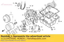 pan, olie van Honda, met onderdeel nummer 11211MZ5000, bestel je hier online: