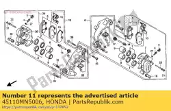 beugel comp., l. Fr. (nissin) van Honda, met onderdeel nummer 45110MN5006, bestel je hier online: