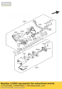 Kawasaki 11053S066 soporte - Lado inferior