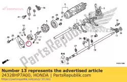 Here you can order the plate, guide from Honda, with part number 24328HP7A00: