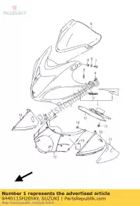 suzuki 9440115H20YAY assy da carenagem, bo - Lado inferior