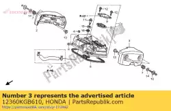 Aqui você pode pedir o cobrir comp. B, lado da cabeça em Honda , com o número da peça 12360KGB610: