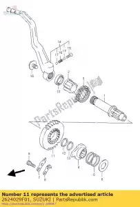 Suzuki 2624029F01 gear,kick start - Bottom side