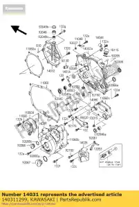 kawasaki 140311299 cover-generator klx250-j2 - Bottom side