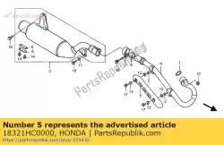 Here you can order the no description available at the moment from Honda, with part number 18321HC0000: