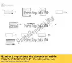 Tutaj możesz zamówić naklejka emisji ha? Asu od Piaggio Group , z numerem części 897665: