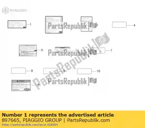 Piaggio Group 897665 naklejka emisji ha?asu - Dół