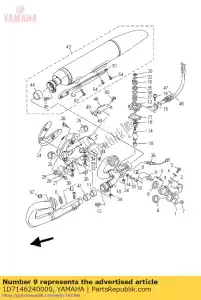 yamaha 1D7146240000 deksel, uitlaat - Onderkant