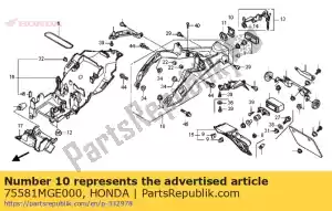 honda 75581MGE000 veer, sleutelvergrendeling instellen - Onderkant