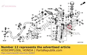 honda 43503MFL006 conector, cilindro maestro - Lado inferior