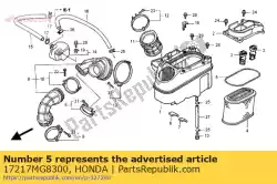 Ici, vous pouvez commander le emballage, couvercle de boîtier de filtre à air auprès de Honda , avec le numéro de pièce 17217MG8300: