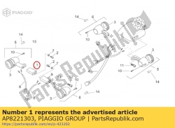 Aprilia AP8221303, Rh vorderer abstandshalter, OEM: Aprilia AP8221303