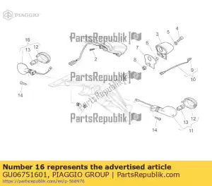 Piaggio Group GU06751601 clignotant avant gauche / arrière droit. - La partie au fond